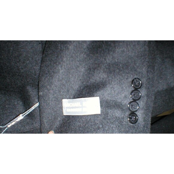 New NWT 46L 46 Long L Mens Over Coat Michael Kors Wool Cashmere Dark Gray Heathe - Picture 7 of 12